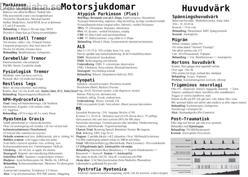 Neurologiska sjukdomar översikt 2